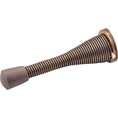 Hardware Resources 3In. Spring Door Stop W/ Rubber Tip - Dark Brushed Antique Copper DS04-DBAC-R